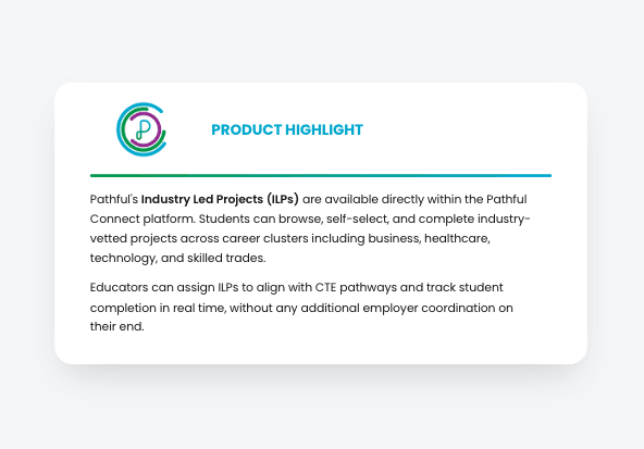 Product highlight: Pathful's Industry Led Projects (ILPs) are available directly within the Pathful Connect platform