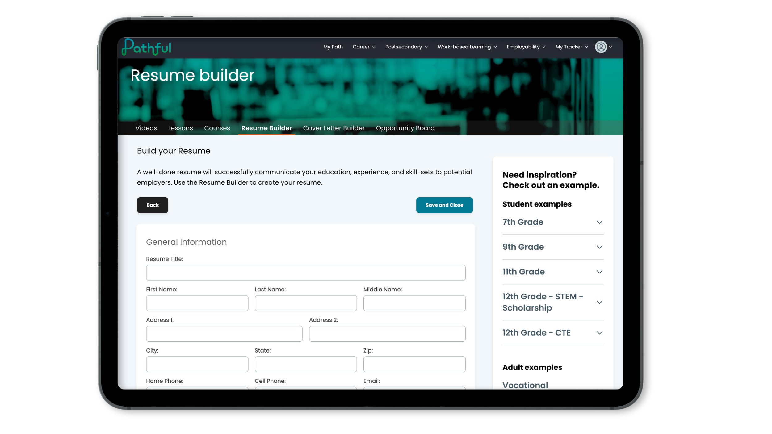 Resume builder