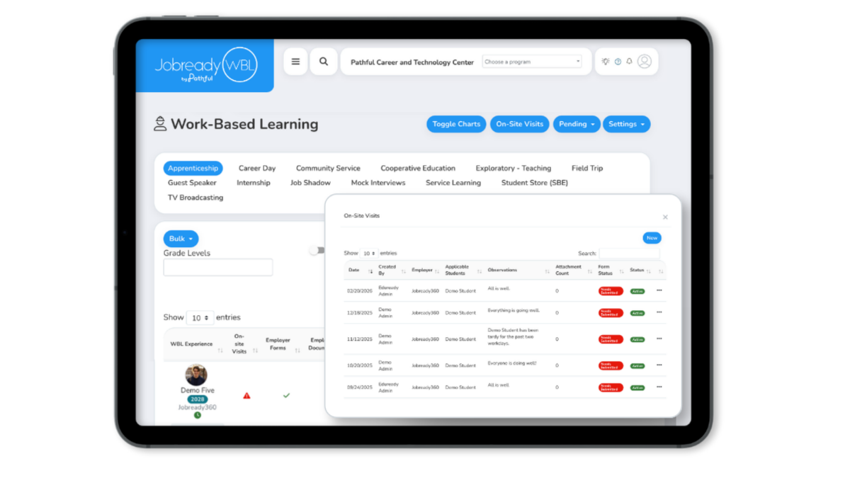 JobreadyWBL product screenshot