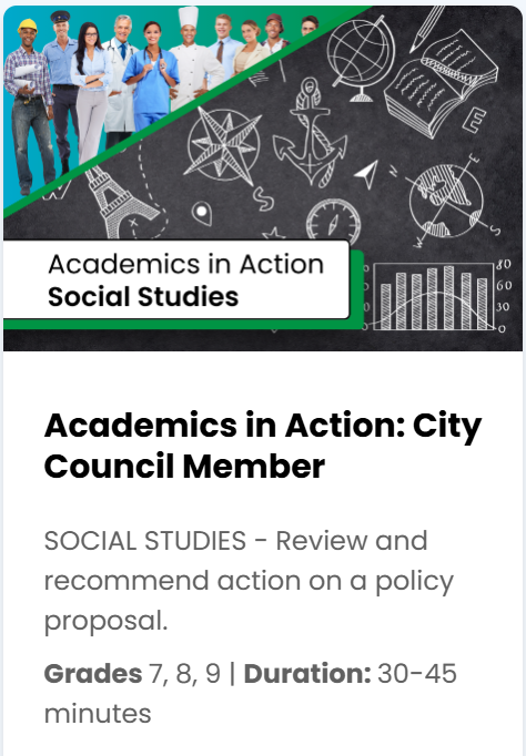 Academics in Action: City Council Member lesson preview