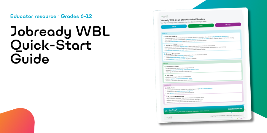 JobreadyWBL Quick-Start Guides
