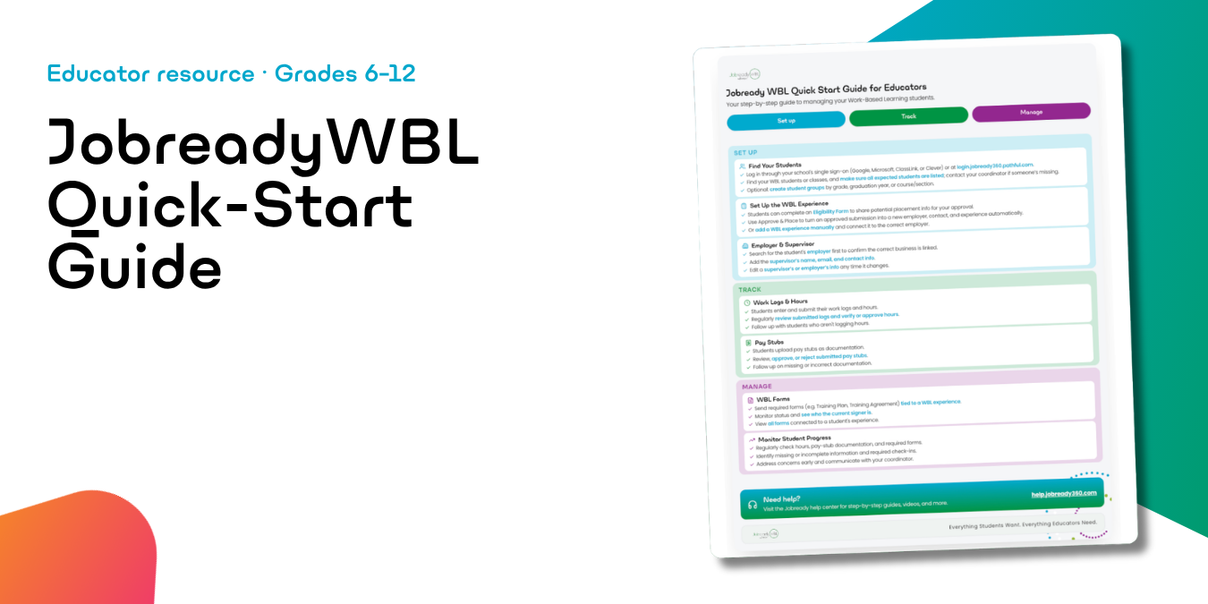 JobreadyWBL Quick-Start Guides