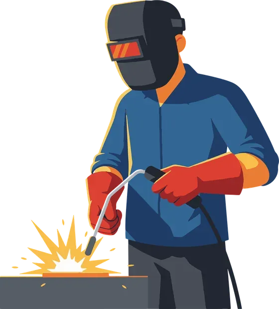 Illustration of a welder at work
